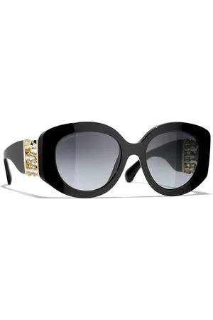 CHANEL Woman Sunglasses Oval Sunglasses CH5543A - Frame color: Black, Lens color: