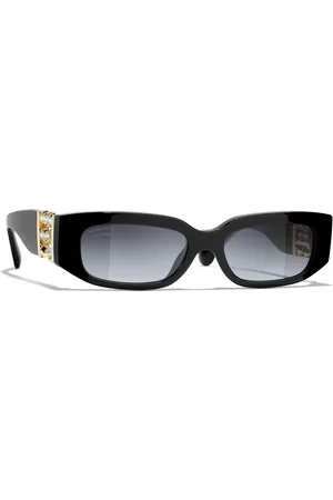 CHANEL Woman Sunglasses Rectangle Sunglasses CH5544 - Frame color: Black, Lens color:
