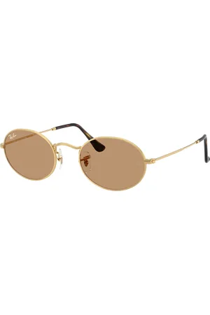 Ray-Ban Unisex Sunglasses RB3547 Oval Metal Summer Capsule - Frame color: Arista Gold, Lens color:
