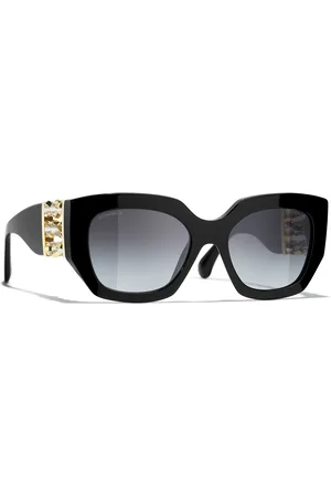 CHANEL Woman Sunglasses Cat Eye Sunglasses CH5545A - Frame color: Black, Lens color: