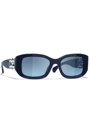 CHANEL Woman Sunglasses Rectangle Sunglasses CH5542A - Frame color: Blue Navy, Lens color: