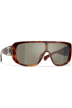 CHANEL Woman Sunglasses Shield Sunglasses CH5495 - Frame color: Dark Tortoise, Lens color: