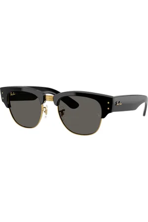 Ray-Ban Unisex Sunglasses RB0316S Mega Clubmaster Blacked Out Collection - Frame color: Black On Gold, Lens color: