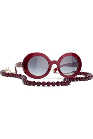 CHANEL Woman Sunglasses Round Sunglasses CH5489 - Frame color: Burgundy & Gold, Lens color: