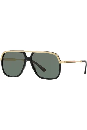 Gucci Unisex Sunglasses GG0200S - Frame color: Black Gold, Lens color: