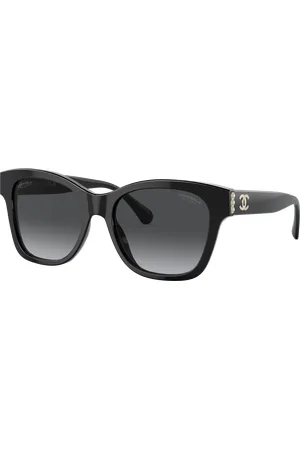 CHANEL Woman Sunglasses Square Sunglasses CH5482HA - Frame color: Black & Gold, Lens color: