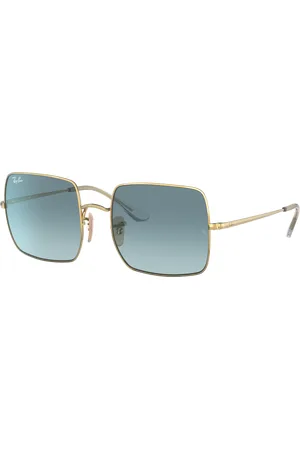 Ray-Ban Woman Sunglasses RB1971 Square 1971 Classic - Frame color: Arista Gold, Lens color: Blue/Grey