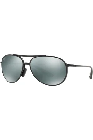 Maui Jim Unisex Sunglasses 438Alelelebridge - Frame color: Black Gloss, Lens color: