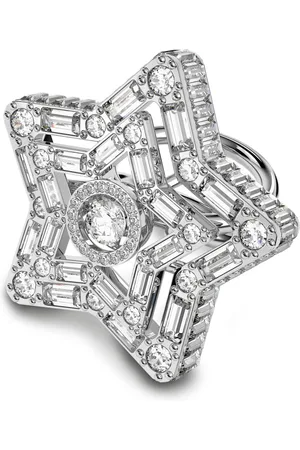 Swarovski Stella cocktail ring, Mixed cuts, Star, , Rhodium plated