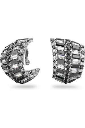 Swarovski Hyperbola clip earrings, Mixed cuts, , Rhodium plated