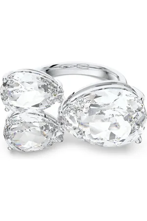 Swarovski Millenia ring, Pear cut, , Rhodium plated