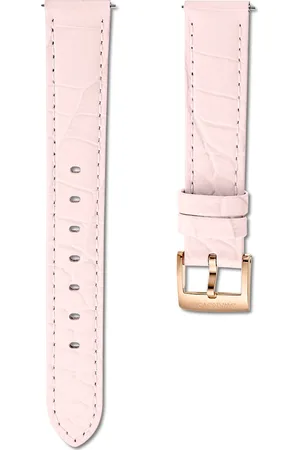 Swarovski Watch strap, 15 mm (0.59") width, Leather with stitching, , Rose gold-tone finish
