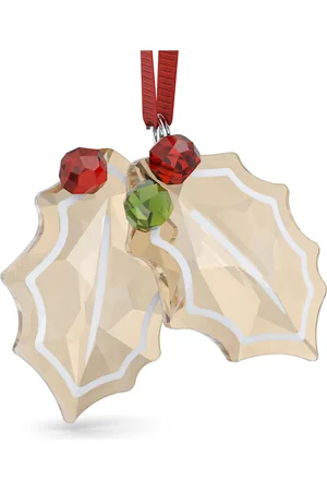 Swarovski Holiday Cheers Gingerbread Holly Leaves Ornament