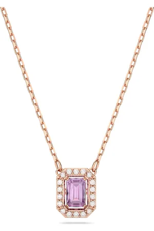 Swarovski Una necklace, Octagon cut, , Rose gold-tone plated
