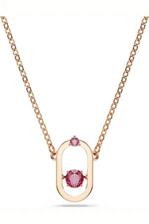 Swarovski Una pendant, Round cut, Oval shape, , Rose gold-tone plated