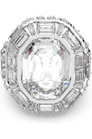 Swarovski Mesmera cocktail ring, Octagon cut, , Silver-tone finish