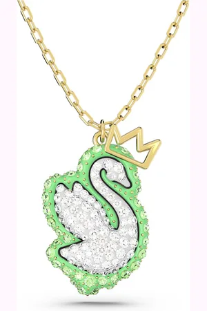 Swarovski Pop Swan pendant, Swan, , Gold-tone plated