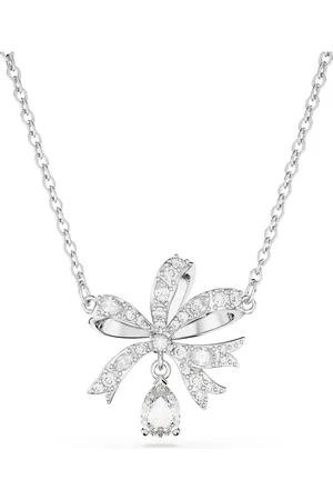 Swarovski Volta necklace, Bow, Small, , Rhodium plated