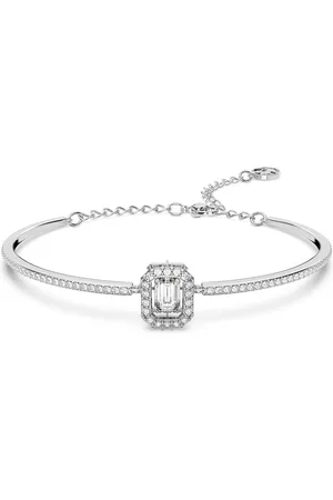 Swarovski Millenia bangle, Octagon cut, Pavé, , Rhodium plated