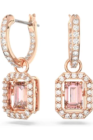 Swarovski Millenia drop earrings, Octagon cut, , Rose gold-tone plated