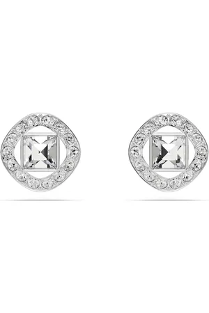 Swarovski Una Angelic stud earrings, Square cut, , Rhodium plated