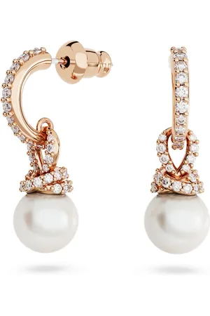 Swarovski Originally drop earrings, Crystal pearl, , Rose gold-tone plated