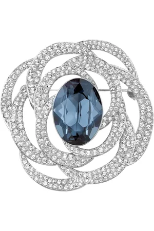 Swarovski Barret brooch, , Rhodium plated