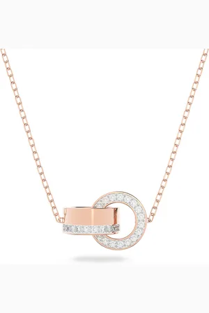 Swarovski Dextera pendant, Interlocking loop, , Rose gold-tone plated