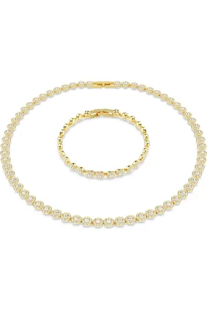 Swarovski Una Angelic set, Round cut, , Gold-tone plated