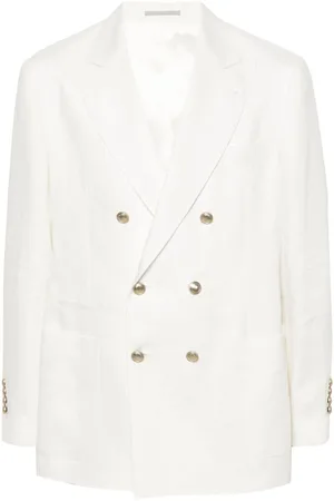 Brunello Cucinelli Linen Single-breasted Blazer Jacket