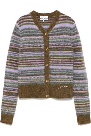 Ganni Wool Striped Cardigan