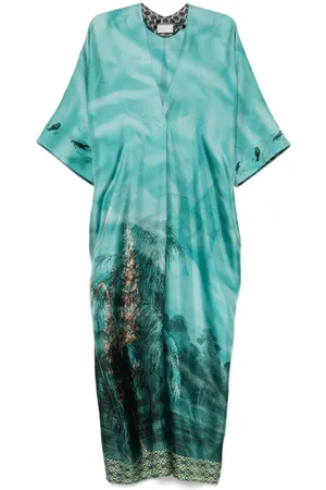PIERRE-LOUIS MASCIA Printed Silk Long Dress