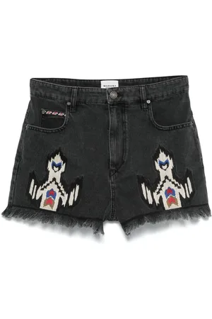 Marant Etoile Leasia Embroidered Denim Shorts