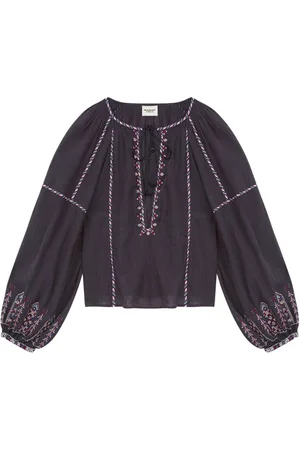 Marant Etoile Fernanda Embroidered Cotton Top