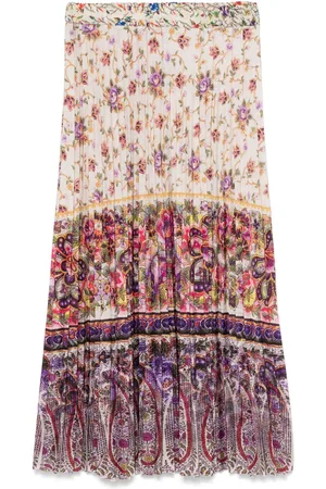 PIERRE-LOUIS MASCIA Printed Silk Pleated Skirt