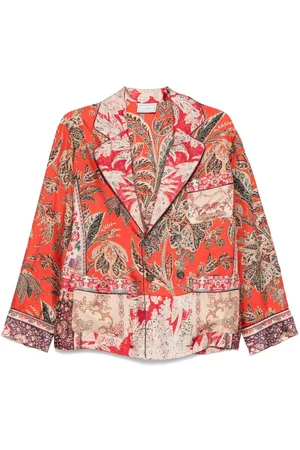 PIERRE-LOUIS MASCIA Printed Silk Double-breasted Jacket