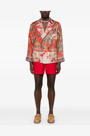 PIERRE-LOUIS MASCIA Printed Silk Double-breasted Jacket