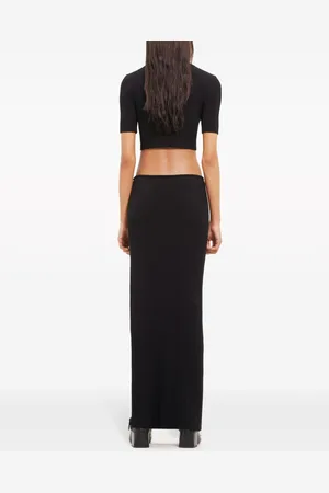 Courrèges Long Ribbed Fitted Skirt