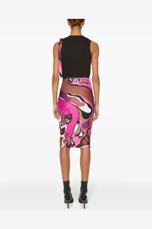 Puccini Printed Midi Skirt
