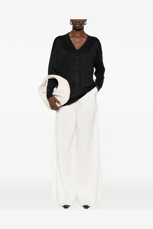 Fabiana Filippi Linen Blend V-necked Sweater