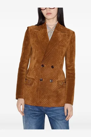 Gucci Suede Leather Double-breasted Jacket