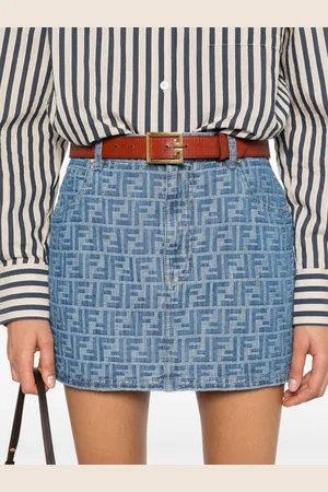 Fendi Ff Chambray Mini Skirt