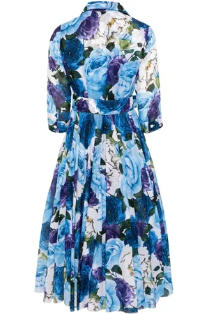 SAMANTHA SUNG Aster Printed Cotton Shirtdress