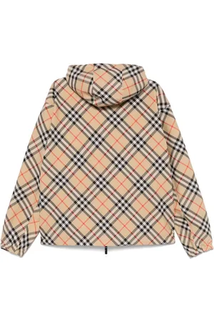 Burberry Check Motif Hooded Jacket