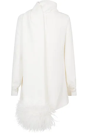 VALENTINO Feathered Silk Top
