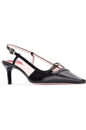 Roger Vivier Mini Buckle Leather Slingback Pumps