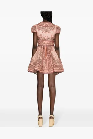 ZIMMERMANN Bandana Print Linen And Silk Blend Mini Dress