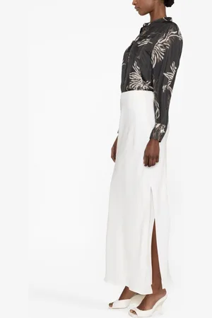 Brunello Cucinelli Linen Blend Long Skirt