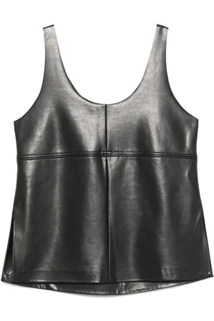 SEMICOUTURE Jeanie Faux Leather Top