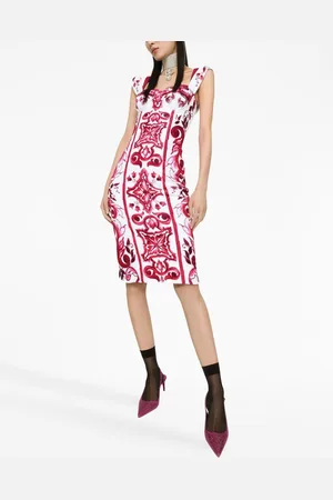 Dolce & Gabbana Maiolica Printed Tubino Dress
